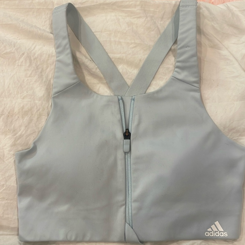 Adidas size small light blue racer back sports bra